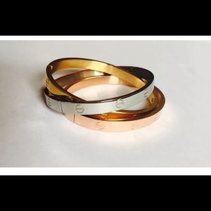 Love Bracelet Rose Gold Silver cuff Bangle Steel